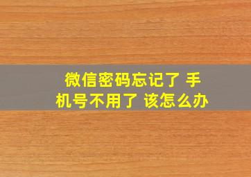 微信密码忘记了 手机号不用了 该怎么办